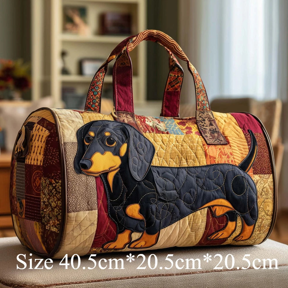 3D Print Quilted Dog Travel Bags Artistic Pet Dog Lovers Durable Weekend Gym Yoga Unique Dachshund Corgi French Bulldog Design