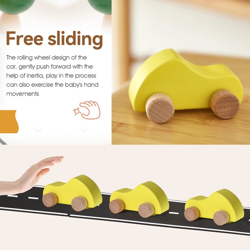 Wooden Car Toy For Babies Montessori Wooden Trolley Baby Finger Fine Educational Toys Baby Room Decoration Gifts For Newborns