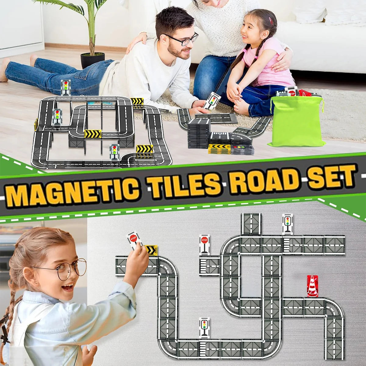 Building Blocks set with car assembly toys  Montessori Educational Game Toys for Boys Girls Gifts