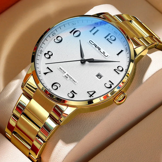 New Fashion Men's Watches Stainless Steel Top Brand Luxury Waterproof Men Quartz Wristwatches Relogio Masculino