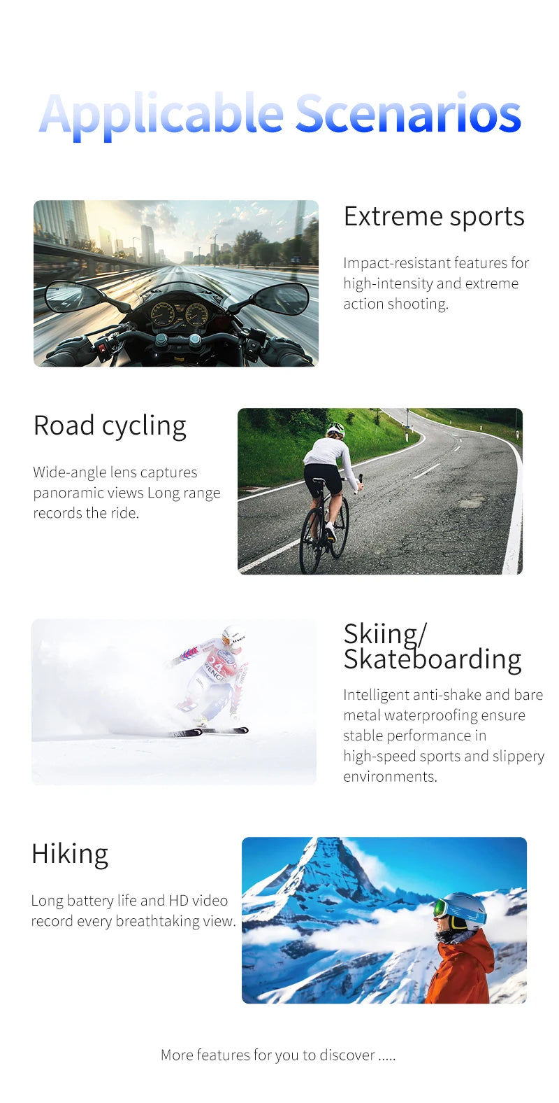 4K Ultra HD WiFi Mini Action Camera Wearable Helmet Bicycle Motorcycle Sports Camera with Wide Angle Lens and Built In Mic
