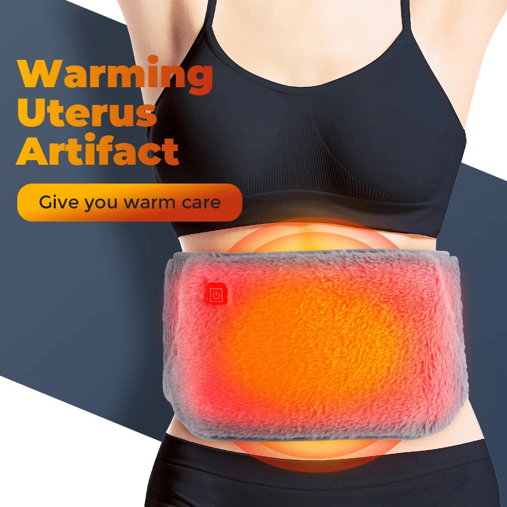 Heat Lumbar Heated Pad Back Support USB Electric Heating Belt Waist Brace Protector Band Warmer Belly Thermal Health