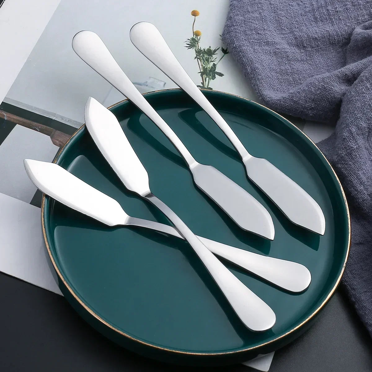304 Stainless Steel Butter Knife Kitchen Cheese Knife Silver Color Dessert Tools Jam Spreader Utensil Cutlery Kichen Cheese Tool