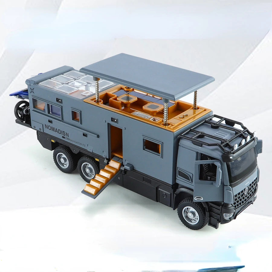 RV Toy Car Model Alloy Diecasting Pull Back with Sound Light High Simulation Models Vehicles for  Gifts