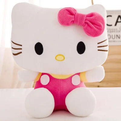 Sanrio Kawaii Hello Kitty Plush Toy KT Cat Stuffed Doll Cute Kitty Soft Toy for Kids Birthday Gift Perfect for Girls and Kids