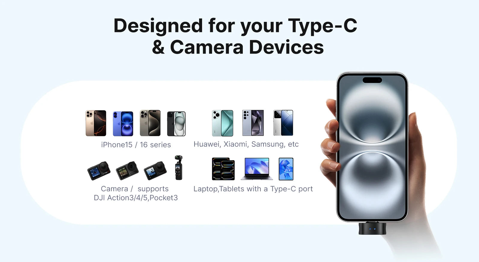 Magic Professional Wireless Lapel Microphone Shotgun/Desktop/Handheld Mic for iPhone Android Camera PC Video Recording