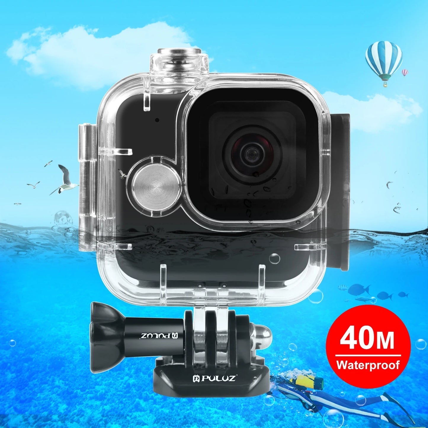 40m for GoPro Hero11 Black Mini Waterproof Housing Protective Case with Buckle Basic Mount & Screw