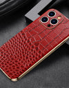 Genuine Leather Phone Case for iPhone 16 15 Pro Max 14promax Luxury Soft Edges Shockproof Camera Protection Cover