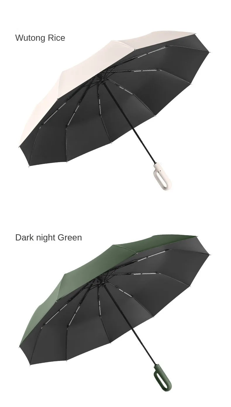 27 inch large windproof and sturdy umbrella, fully automatic buckle folding umbrella