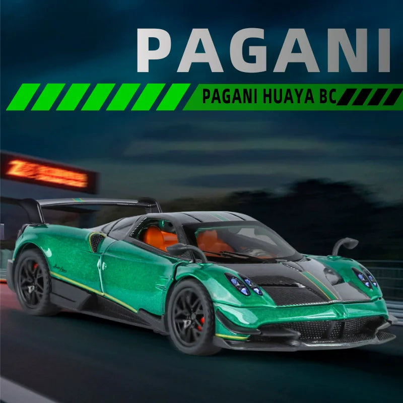 1:32 Scale Pagani Dinastia Huayra BC Car Model Toy Sound Light Gull Wing Door Alloy Diecast Supercar Models Boys Gifts