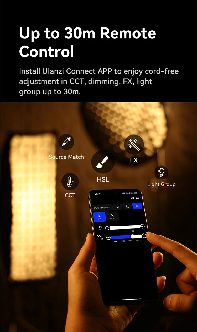 200W Bi-Color LED Video Light – Dimmable, Wireless APP Control, Continuous Studio & Photography Lighting