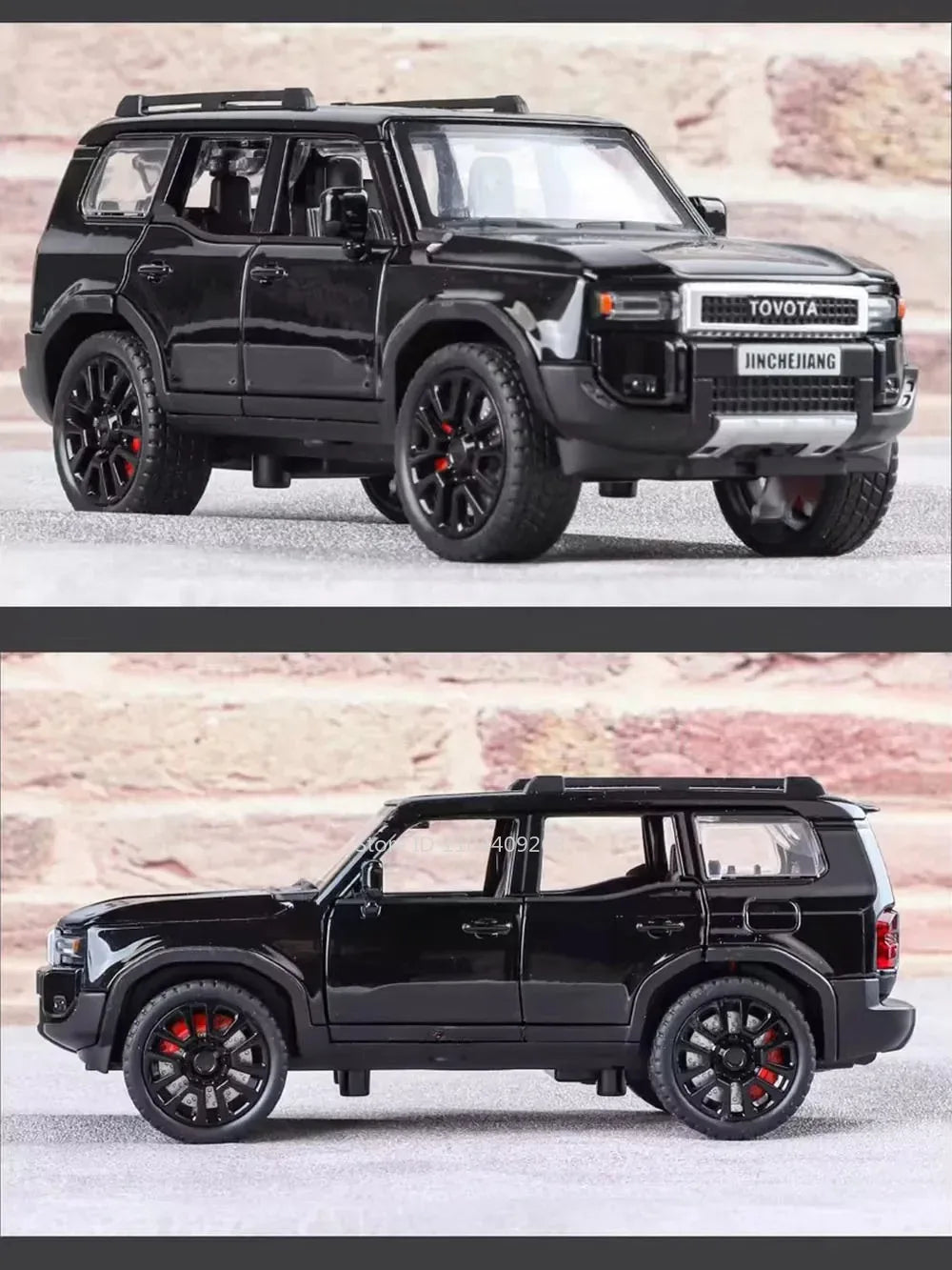 Scale 1:32 Prado Alphard Toy Car Model Alloy Diecast Doors Opened Light Sound Off-road Miniature SUV Hobby Ornaments Gifts