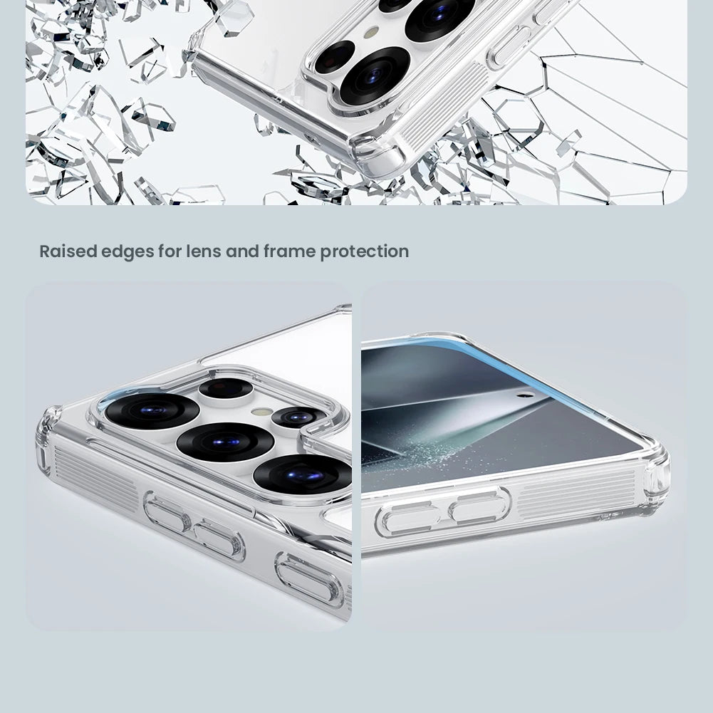 Nature Pro Magnetic Transparent Case for Samsung Galaxy S26 Ultra / S26 Plus / S25 Ultra / S24 Ultra – PC + TPU Frame Protective Cover