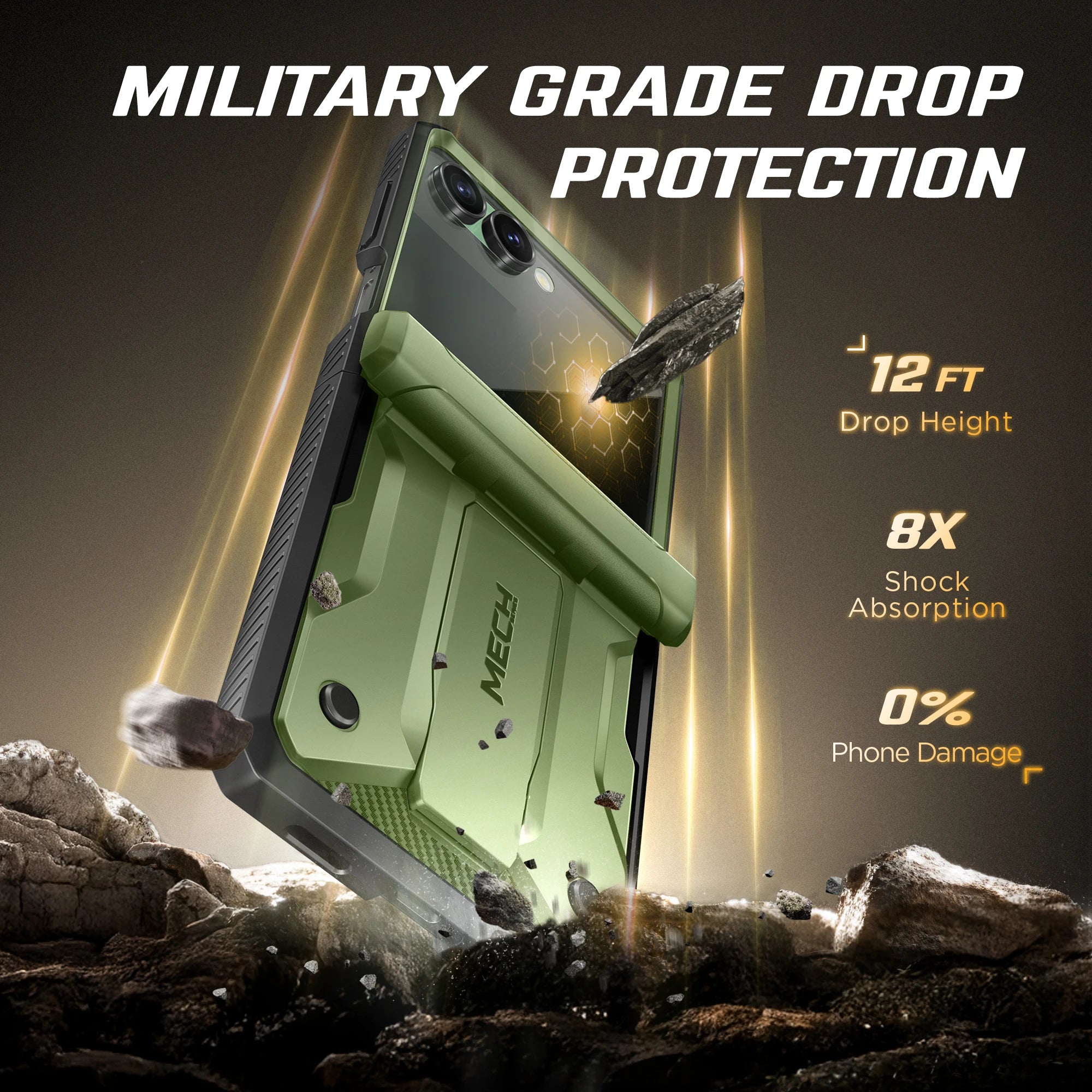 For Samsung Galaxy Z Flip 7 Case with Kickstand Hinge Protection Cover Built-in Privacy Screen Protector Phone Case & Belt-Clip