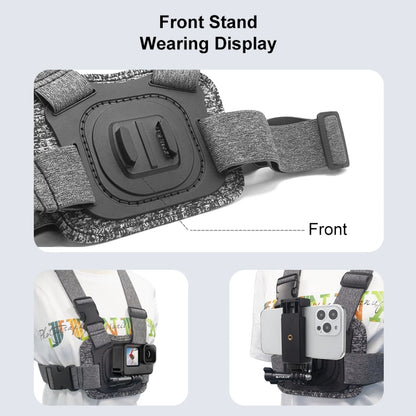 Adjustable Body Mount Belt Chest Strap with J Hook Mount & Long Screw & Phone Clamp for iPhone for Gopro Action Camera