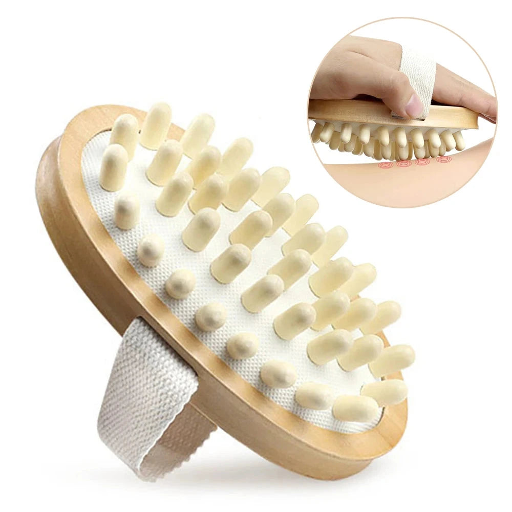 Body Anti Cellulite Brush Soothing Wooden Essential Oil Spa Air Cushion Massage Hair Comb Scalp Massage Brush Dead Skin Remover