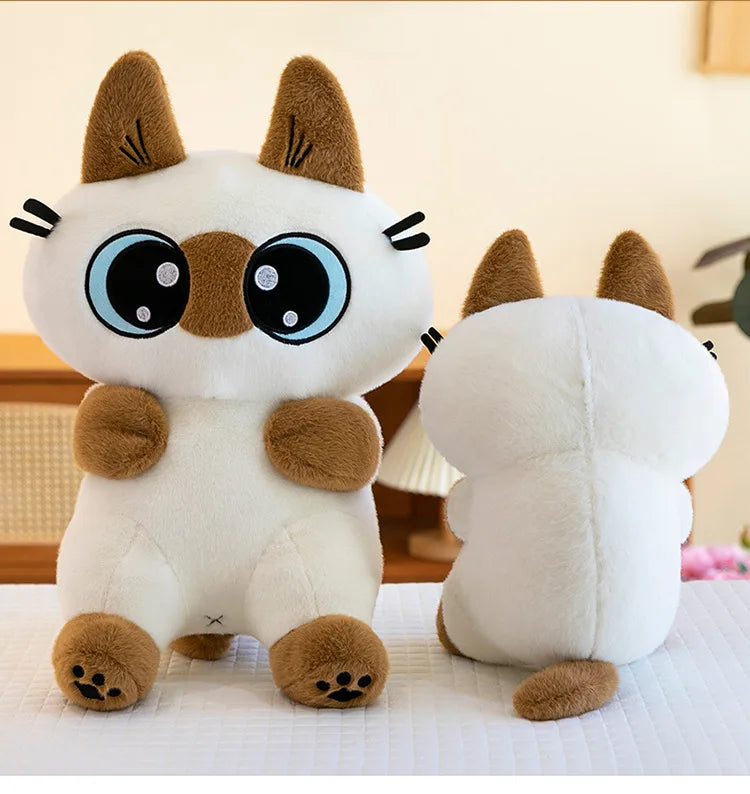 Kawaii Siamese Cat Plush Stuffed Doll Toy