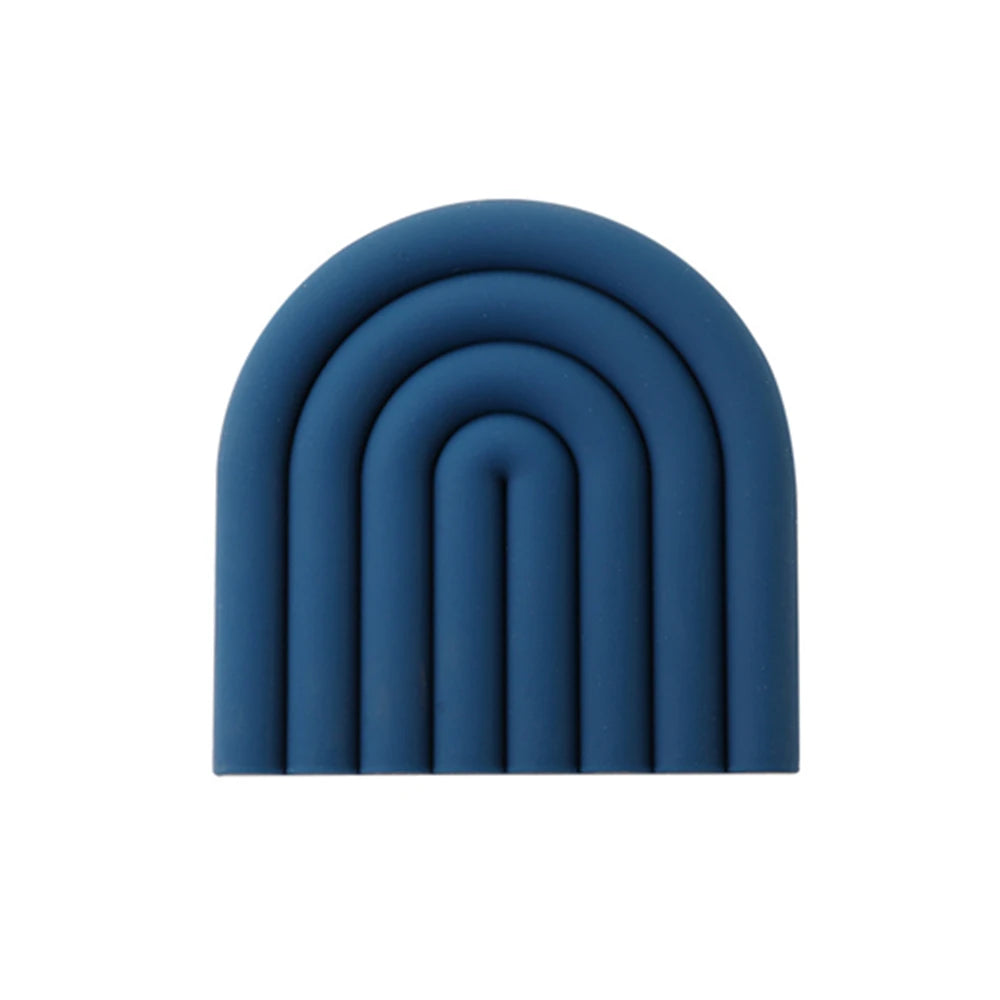 Non-Slip Rainbow Shape Tableware Insulation Mat Silicone Heat insulation Pad Tableware Placement Stackable Coffee Cup Coasters