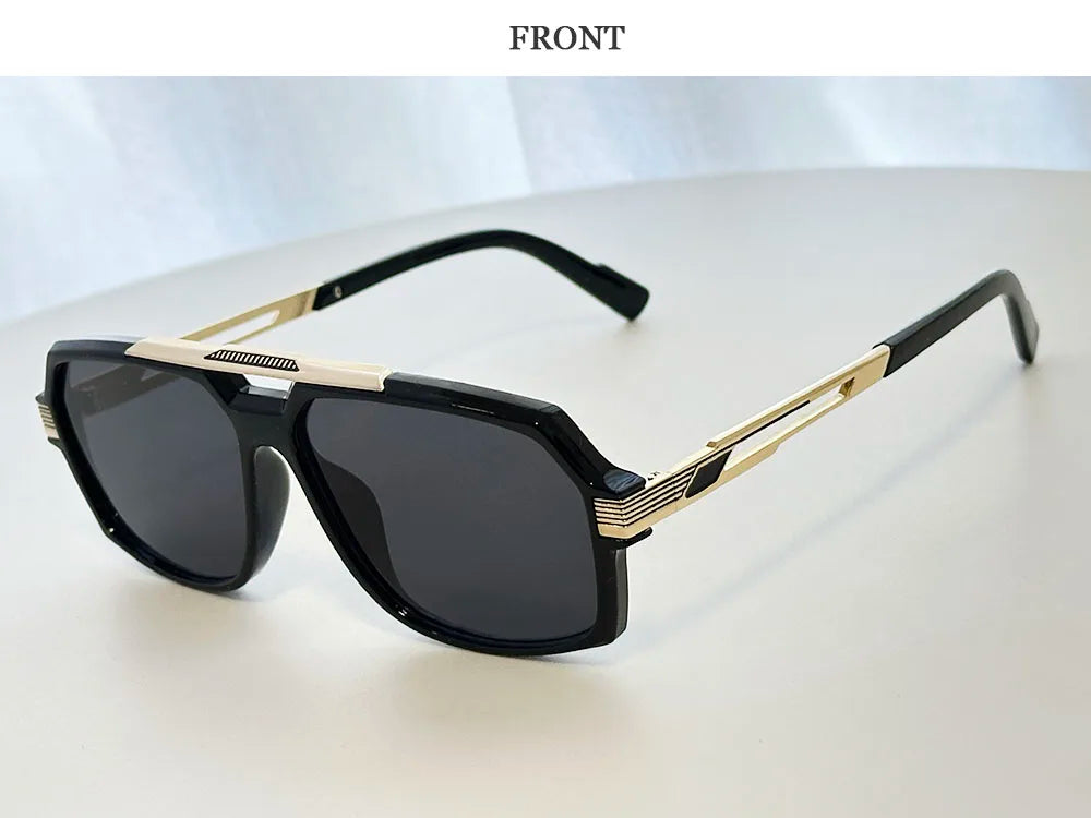 Vintage Square Alloy Frame Sunglasses With UV400 Protection