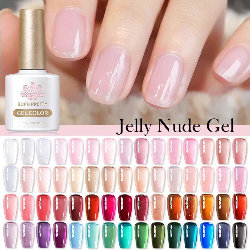 10ml Jelly Nude Gel Nail Polish Autumn Amber Semi Transparent Manicure Soak off UV LED Nails Gel Varnish