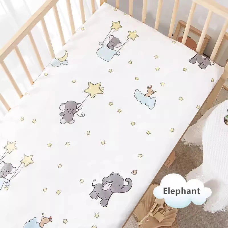 6/9-Pcs Elephant Cotton  Crib Bedding Set – Bumpers & Cot Sets for s (120x60/120x70cm)