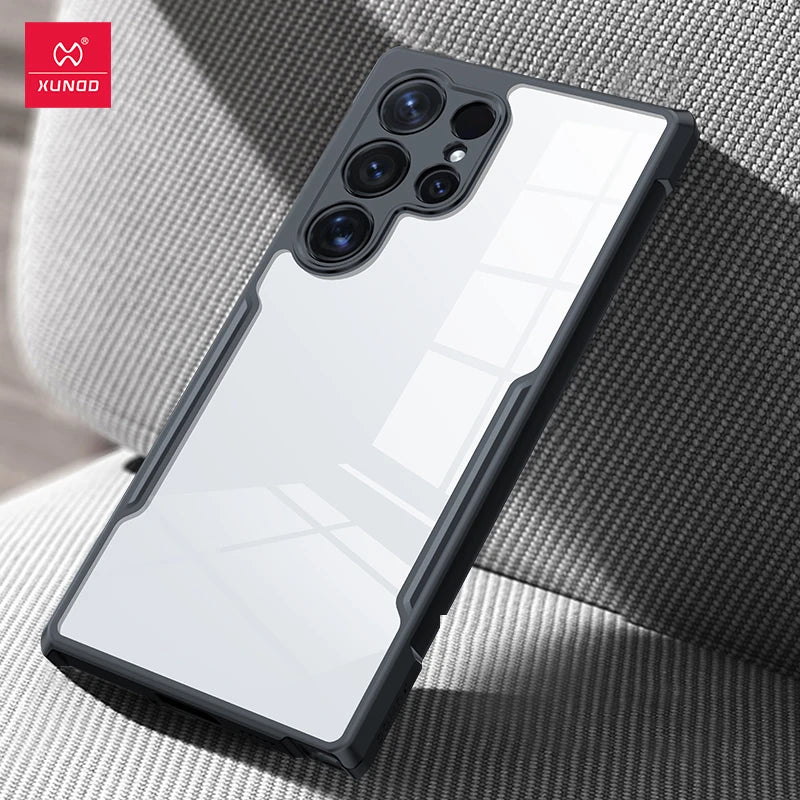 Clear Airbag Shockproof Case for Samsung Galaxy S26 Ultra / S25 / S25 Plus / S25 FE / Edge – Transparent TPU Acrylic Camera Protection Cover