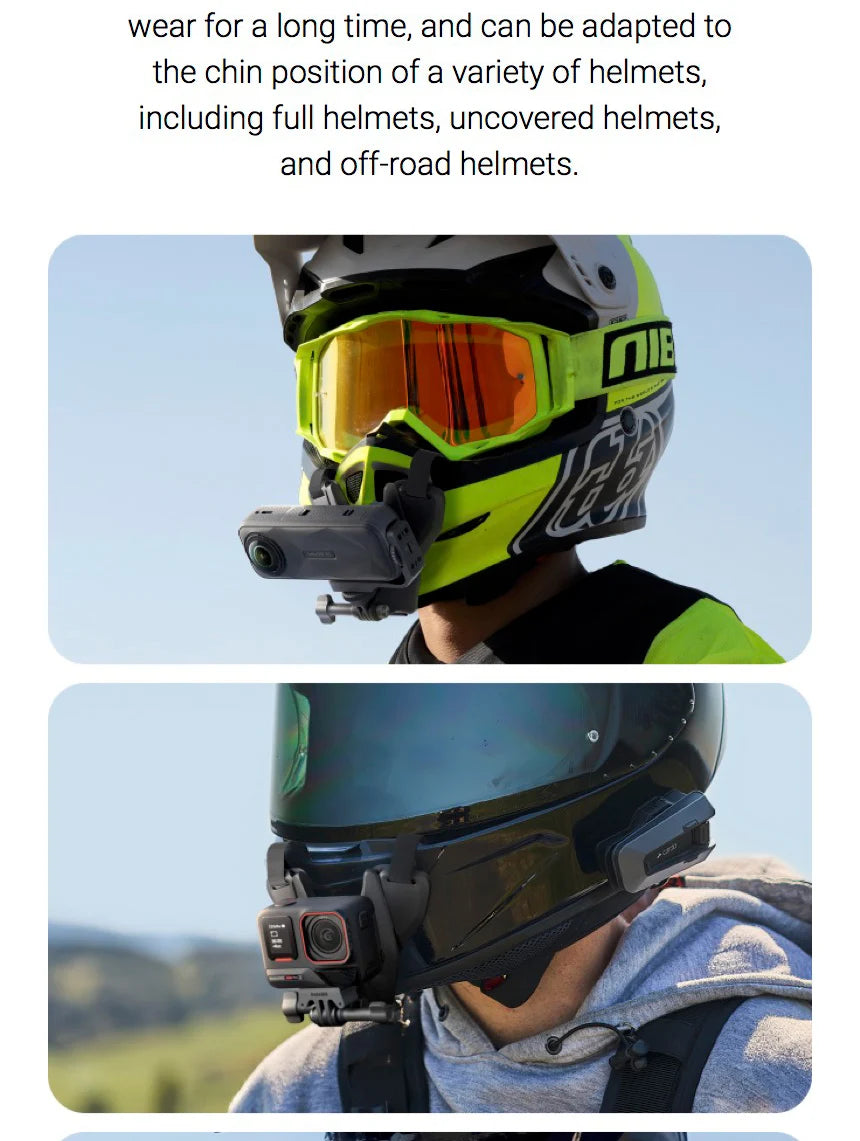 Helmet POV Mount Clip for Insta360 GO 3 and GO 3S Motorcycle Helmet Camera Holder