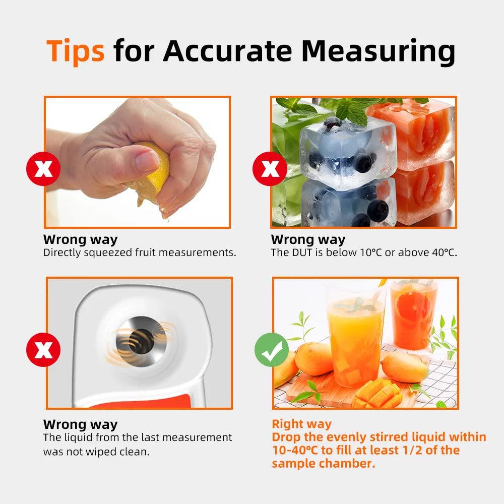 Digital Brix Refractometer Flagfront brix Meter Refractometer Automatic Temperature Compensation Brix Refractometer Range 0-55%，