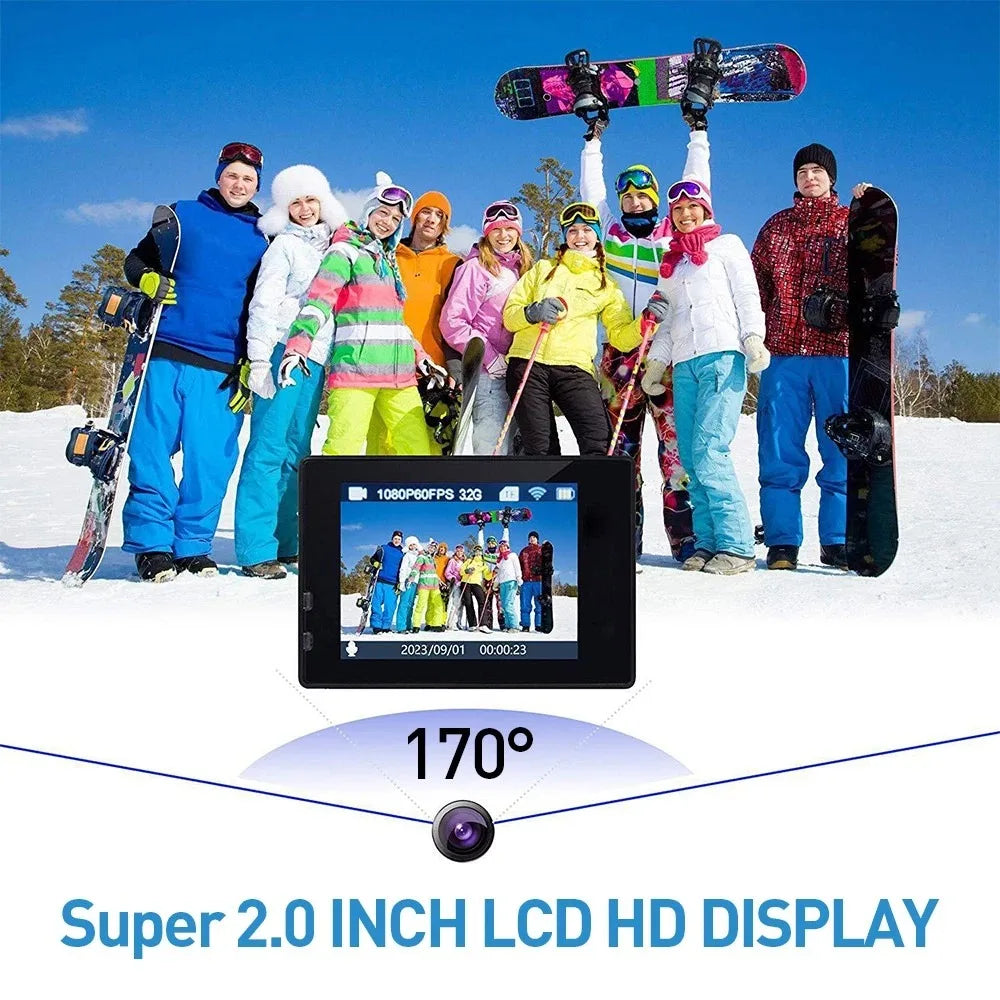 4K WiFi Sports Action Camera Mini Waterproof DV Camcorder Outdoor Sport Bicycle Helmet Video Recording Cam with Remote Control