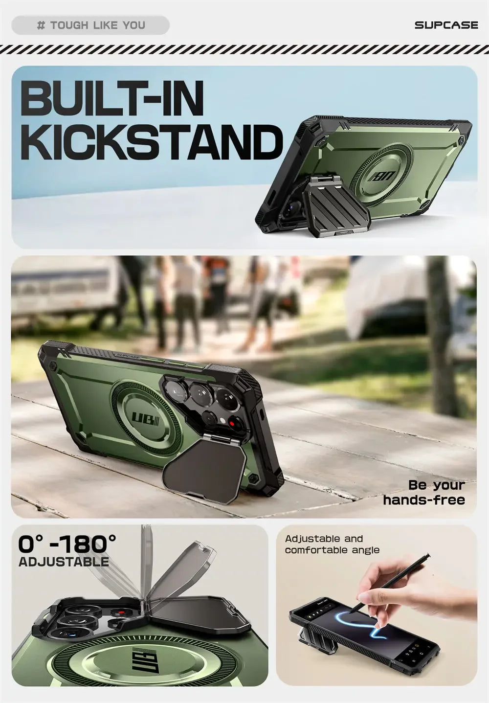 For Samsung Galaxy S25 Ultra Case UB Mag XT Heavy Duty Rugged Strong  Phone Case with Camera Cover Kickstand