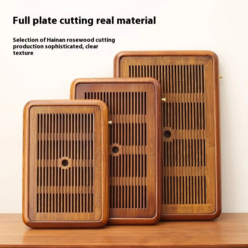 Tea Tray Home Small Solid Wood Pear Wood Dry Soaking Platform Water Storage Tea Set Tea Tray Wooden Tray