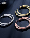 Trendy Big Round Crystal Circle Hoop Earrings