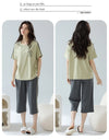 2-Pcs Women’s Cotton Pajama Set – Breathable Short Sleeve Summer Sleepwear with Cute Prints
