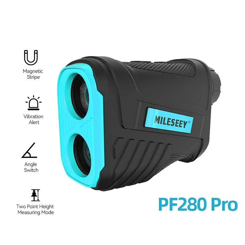 PF280 Pro Golf Laser Rangefinder 600M Rechargeable Distance Meter with Vibration & Magnetic Stripe for Golf Hunting