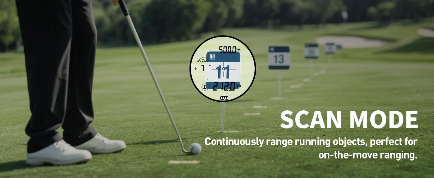6X Golf And Hunting Laser Rangefinder 1000m With Slope Flag Lock And Speed Mode