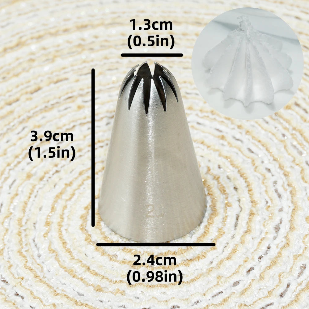 Multiple Large Metal Cake Cream Decoration Tips Pastry Tools Stainless Steel Piping Icing Nozzle Cupcake Head Dessert Decorators