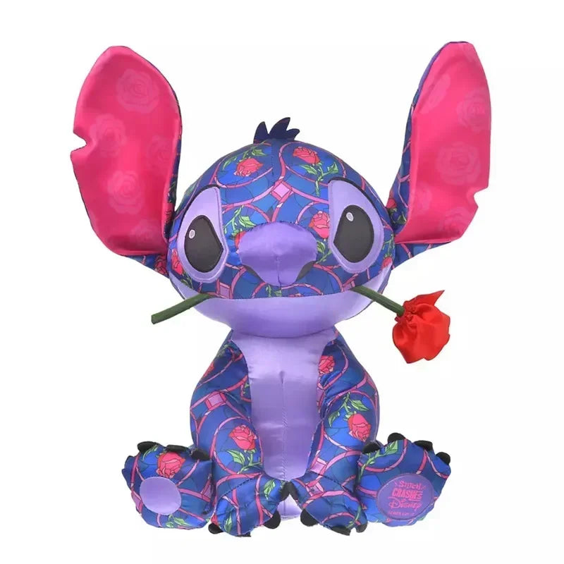 Cartoon Lilo & Stitch 2024 Limited Edition Stitch Rose Doll Plush Toy Kawaii Comfort Doll Birthday Gift for Girls Genuine Disney