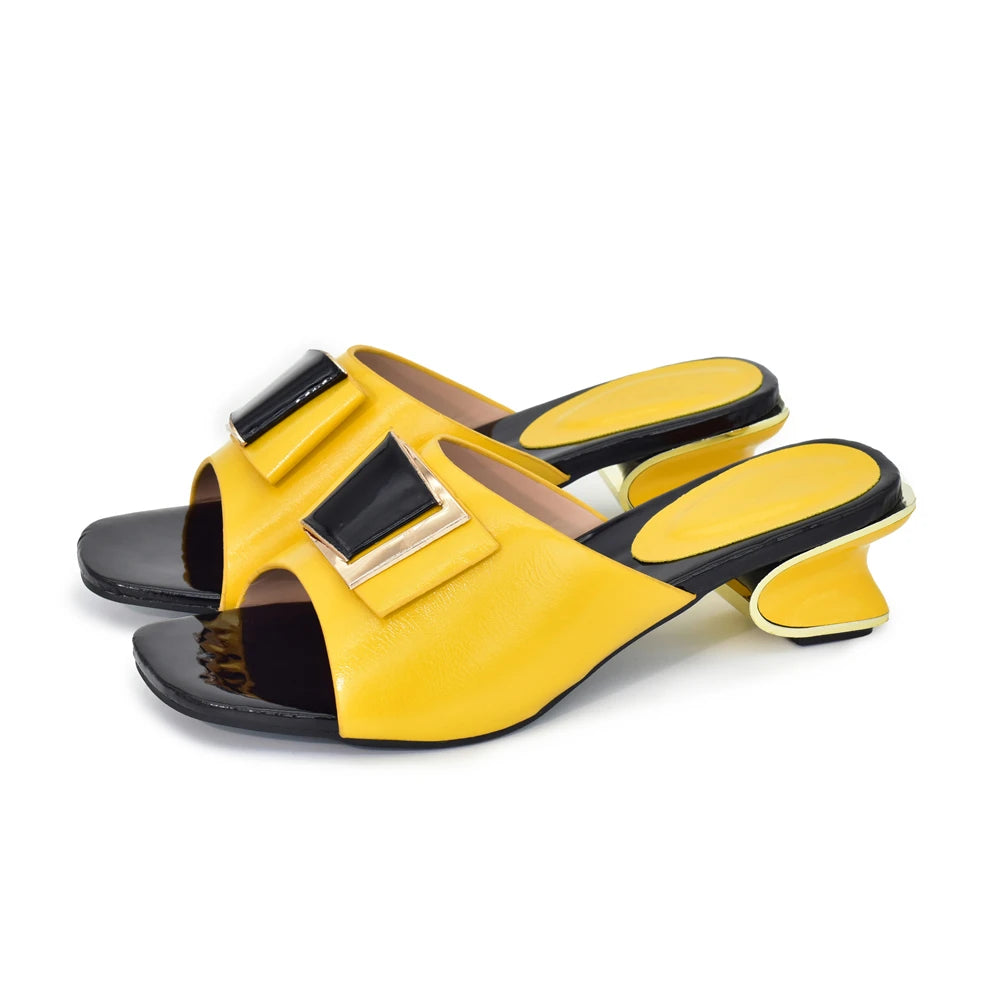 African Women Wedding Shoes Decorated with Rhinestone Italian Pumps Women Shoe Ladies Sandals with Heels Party Pumps