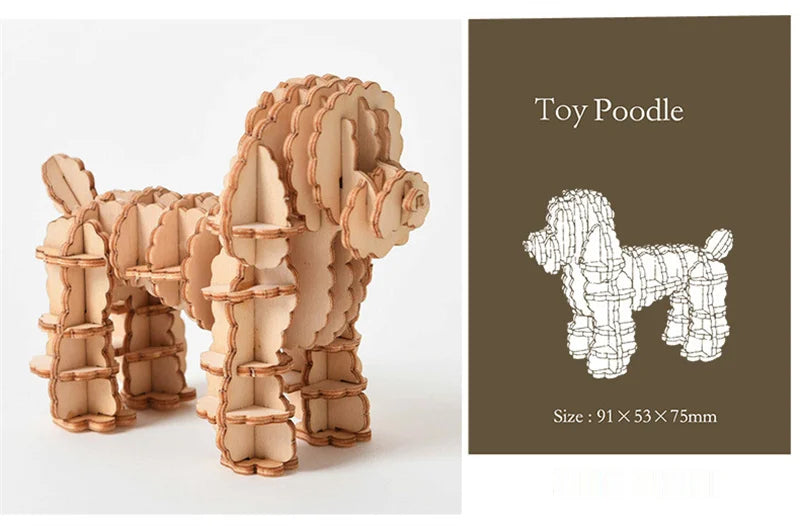 3D Wooden Puzzle Toys for  Adults Teens Animal Assembly Kit Decoration Animal Puzzle Games Home Office Creative Ornament