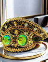 Leopard Print Steampunk Captain Hat Punk Goggles Gold Music Festival Masquerade Military Cap Costume Cosplay Accessor Unisex