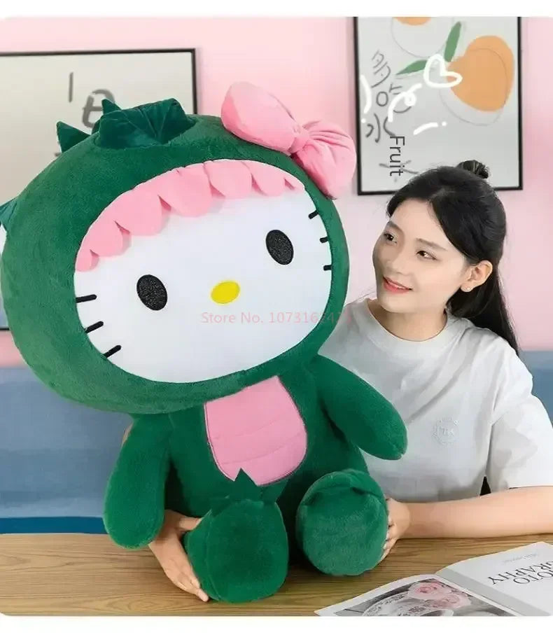 Cartoon Dinosaur Kitty Plush Pillow Soft Stuffed Doll