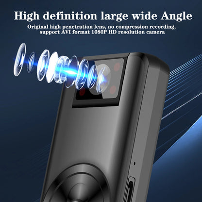 1080P Mini Camera Remote Control 180 Degrees Wide Angle Motion Dection Body Camera with Rotating Back Clip Support 256G