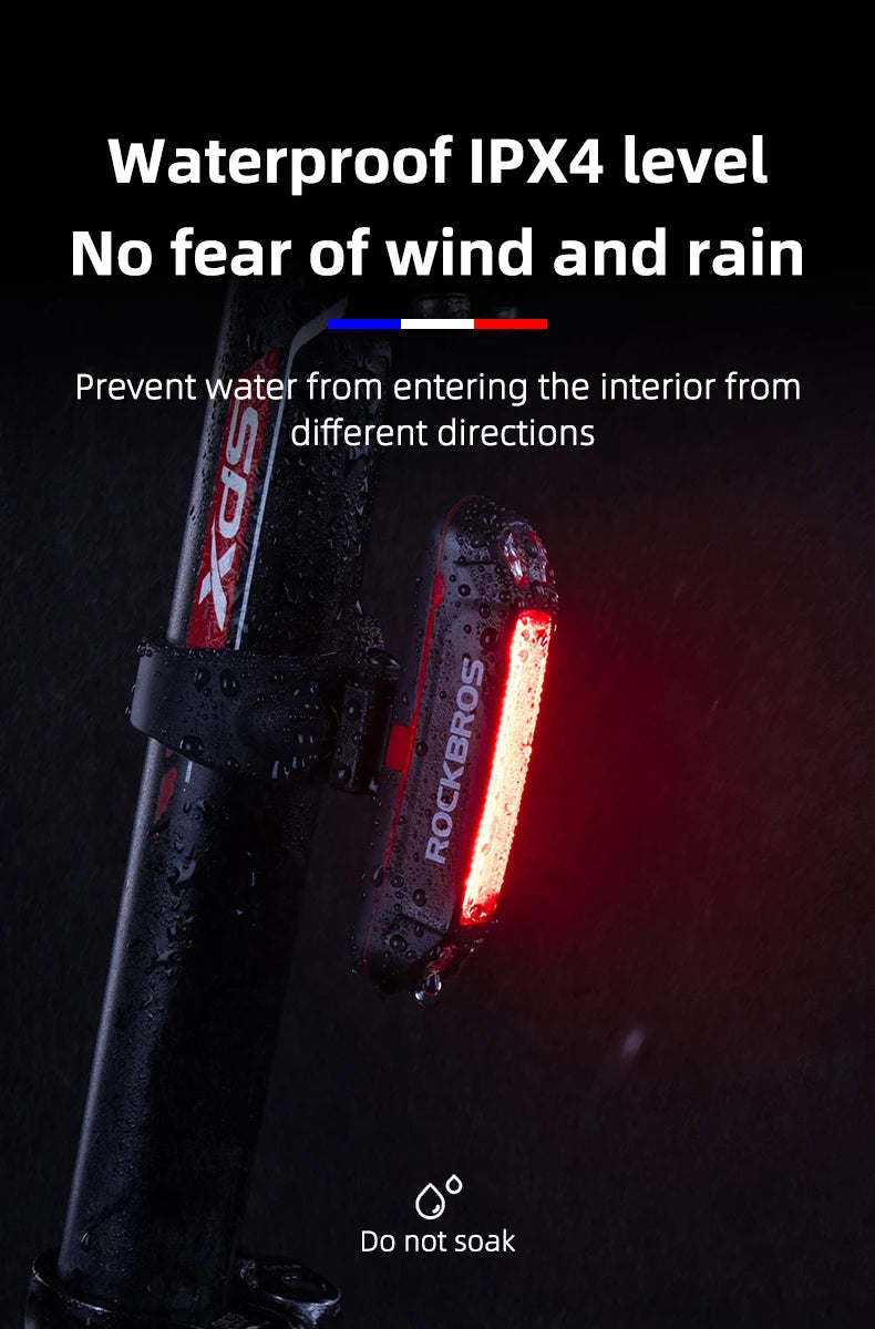 Bicycle Rear Light 500mAH USB Rechargable LED Lamp Bike Tail Light Warning Seatpost Riding Cycling Taillight