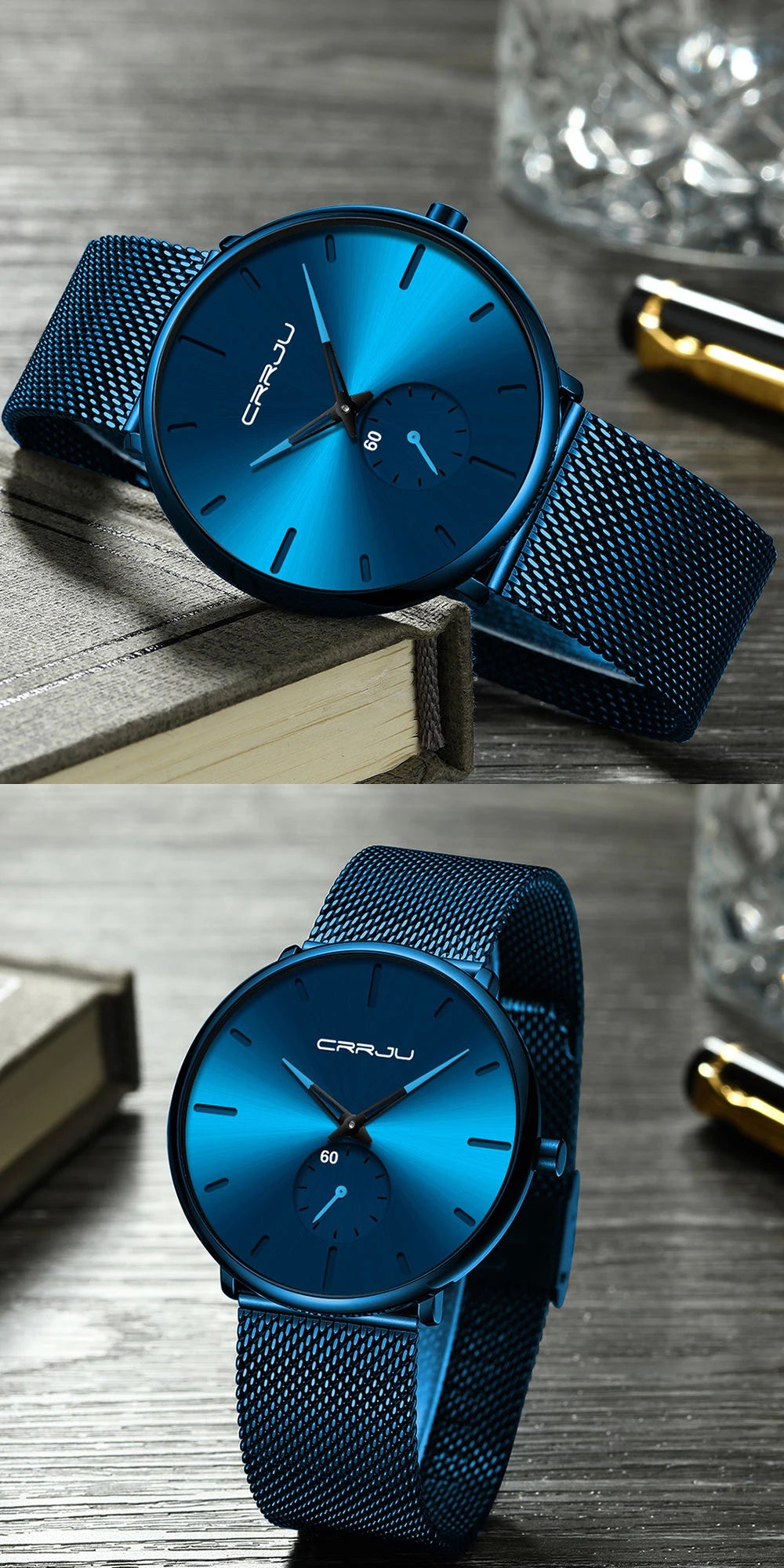 Fashion Mens Watches Top Brand Luxury Quartz Watch Men Casual Slim Mesh Steel Waterproof Sport Watch Relogio Masculino