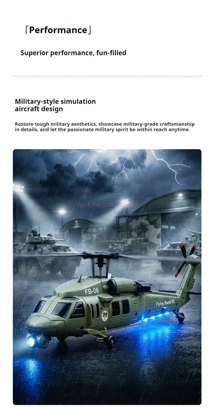 FB06 Black Hawk Remote Control Helicopter 4 Channel Optical Flow Positioning Simulation Model