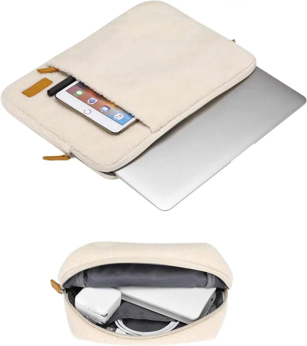 Laptop Sleeve for Macbook Pro 14 Case 13-13.3 inch Plush Notebook Carrying Case Cute PC Cover Shockproof Computer Briefcase Cove