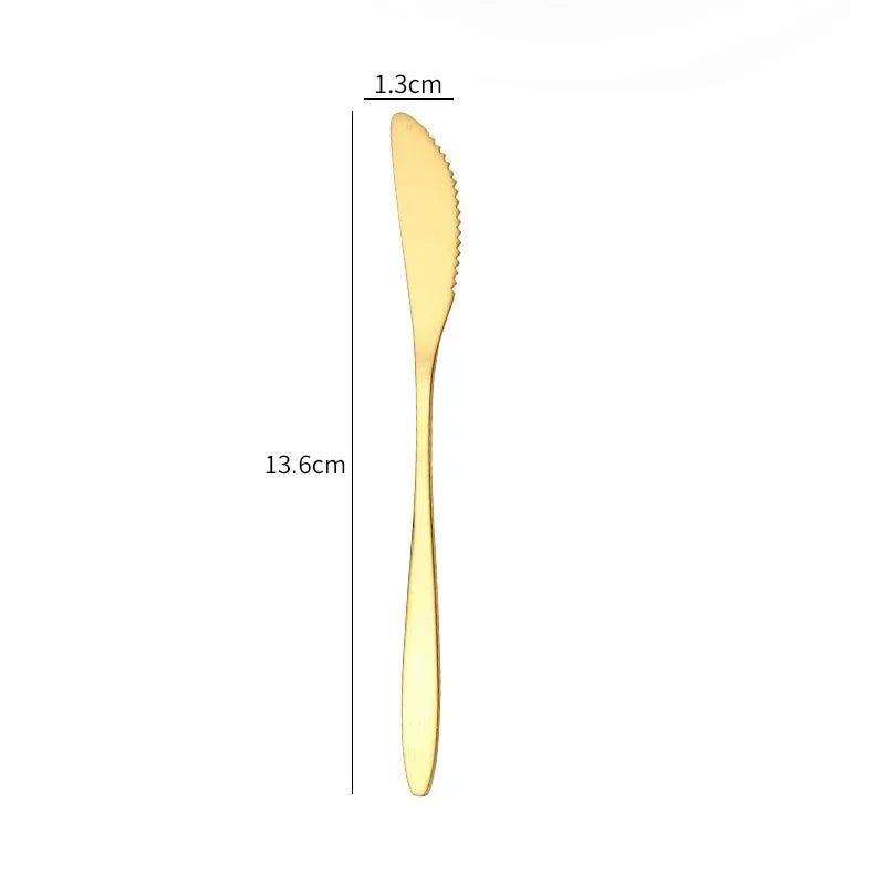 10pcs Stainless Steel Fruit Fork Small Toothpick Multifunctional Fruit Stick Gold Moon Cake Knife Food Picks Kitchen Accessories