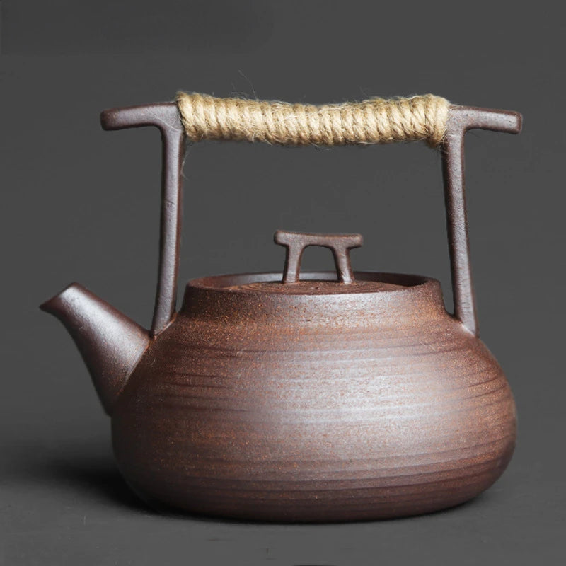Japanese Style Handmade Ceramic Teapot Retro Stoneware Kung Fu Tea Pot 350ml