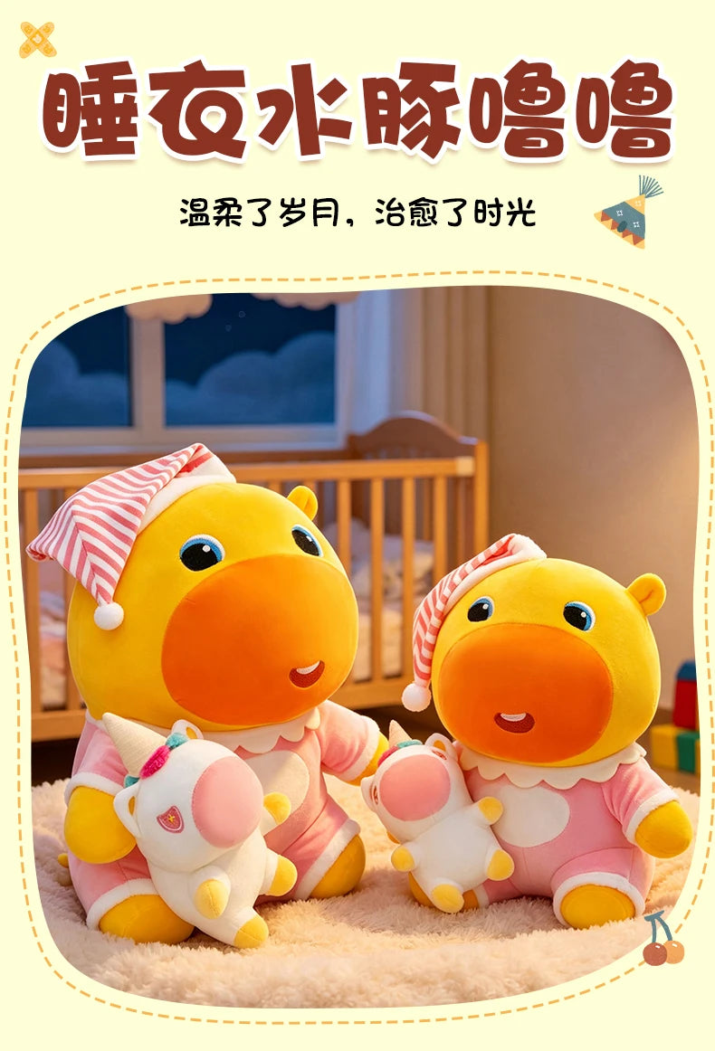 Sleepwear Capybara Plush Toy With Unicorn Doll Soft Pillow
