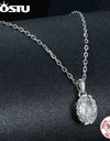 Moissanite Wedding Jewelry Set 925 Sterling Silver Oval Diamond Cut 1 CT Moissanite Engagement Ring Necklace